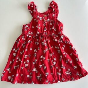 Old Navy Toddler Red Sailboat Dress Size 2T Americana USA July 4th Patriotic
